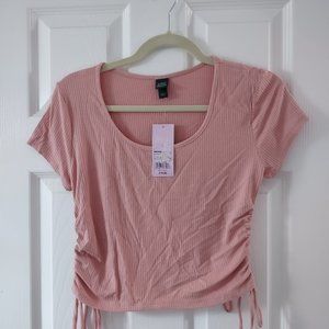 Wild fable pink cropped shirt nwt